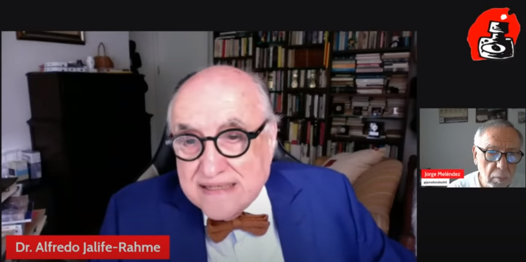 Jorge Meléndez platica con el Dr Alfredo Jalife Rahme sobre el litio